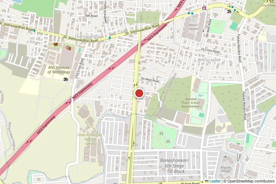 Map showing Sri Balaji Home Interiors on Uttarahalli Main Road, Bangarappa Nagar, Uttarahalli, Bengaluru